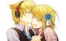 headphones blondes vocaloid tie kagamine rin kagamine len smiling anime boys anime girls 1920x120 Wallpaper